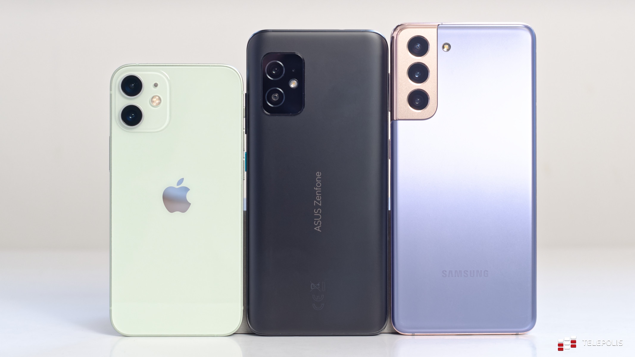 ASUS Zenfone 8, iPhone 12 mini i Samsung Galaxy S21 – porównanie rozmiarów