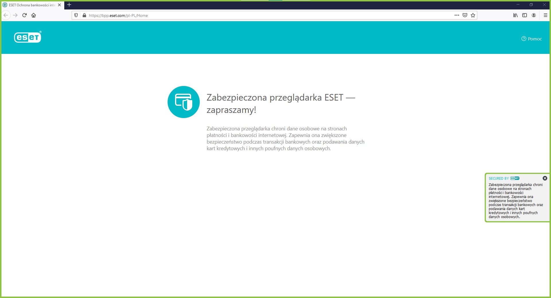 ESET Internet Security - ochrona bankowości elektronicznej