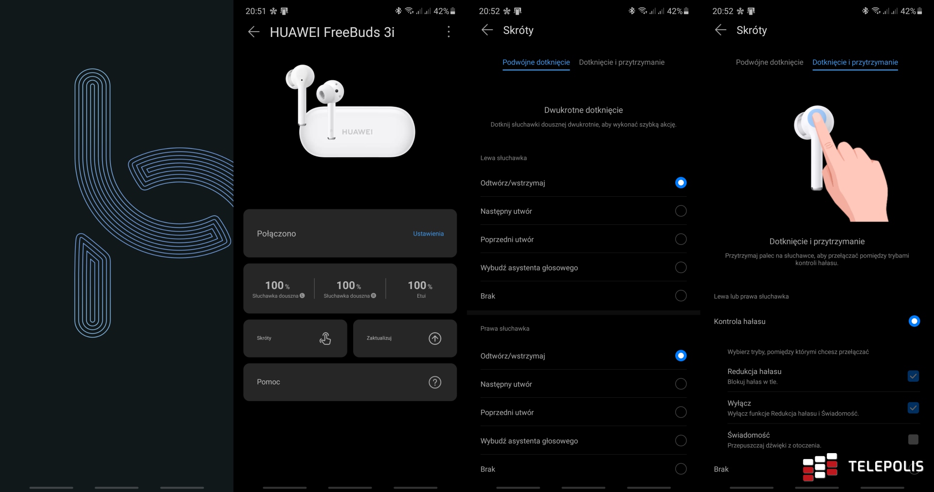 Huawei FreeBuds 3i aplikacja zrzuty
