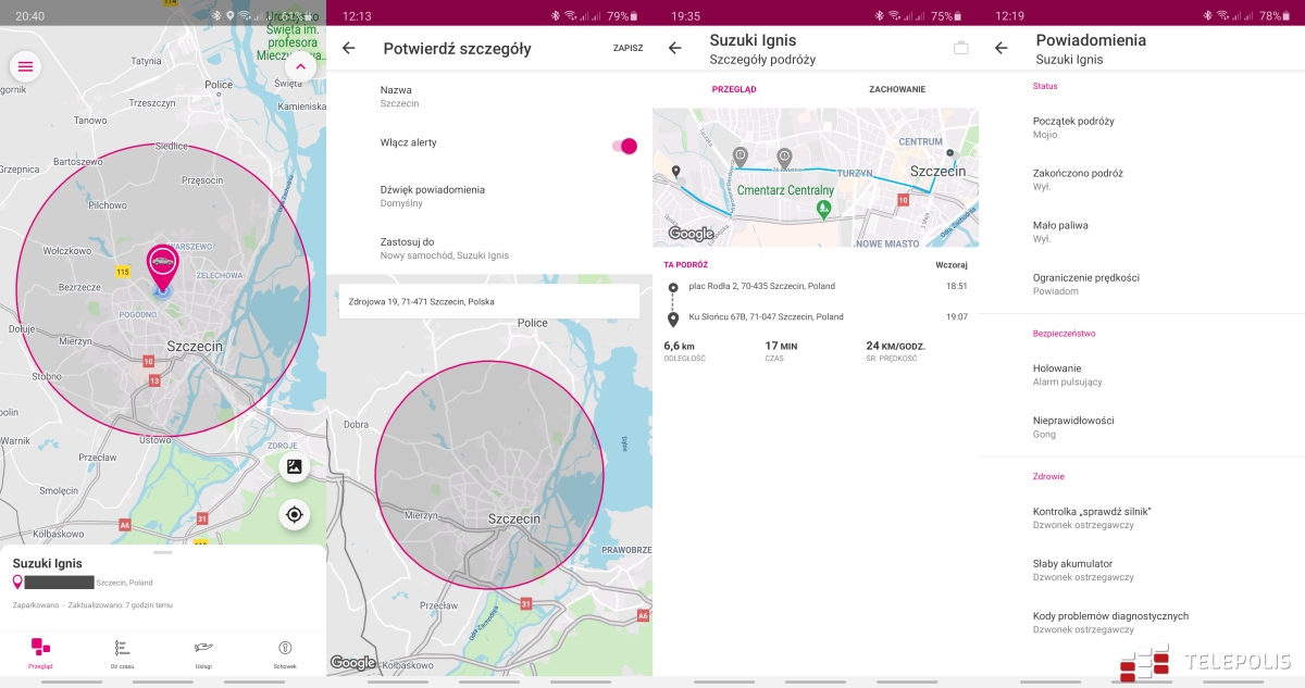 T-Mobile Smart Car zrzuty - mapy i powiadomienia