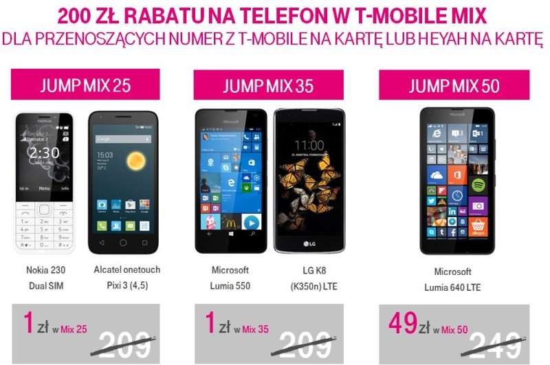 TMobile oferuje 200 zł zniżki na telefon w Mixe za przejście z oferty